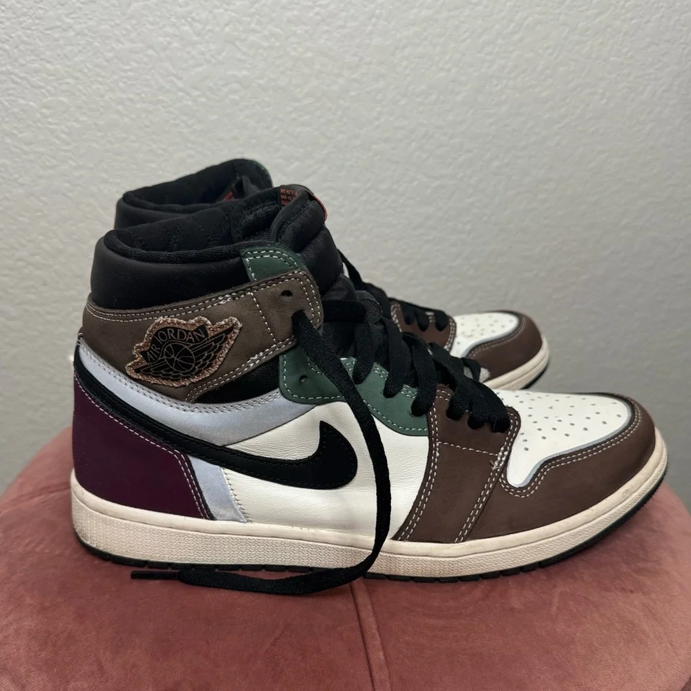 Nike Air Jordan 1 Retro High OG Hand Crafted Size 9.5 Multicolor Leather Sneaker